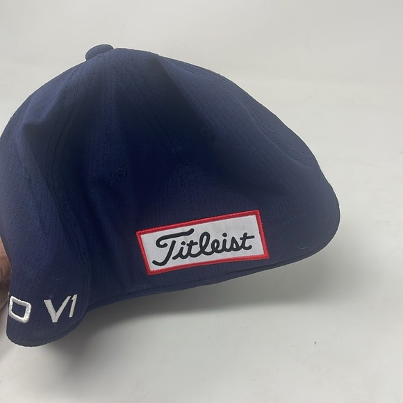 TITLEIST Pro VI FootJoy FJ Tour Performance Navy Blue Golf Hat Size M/L - Picture 2 of 6